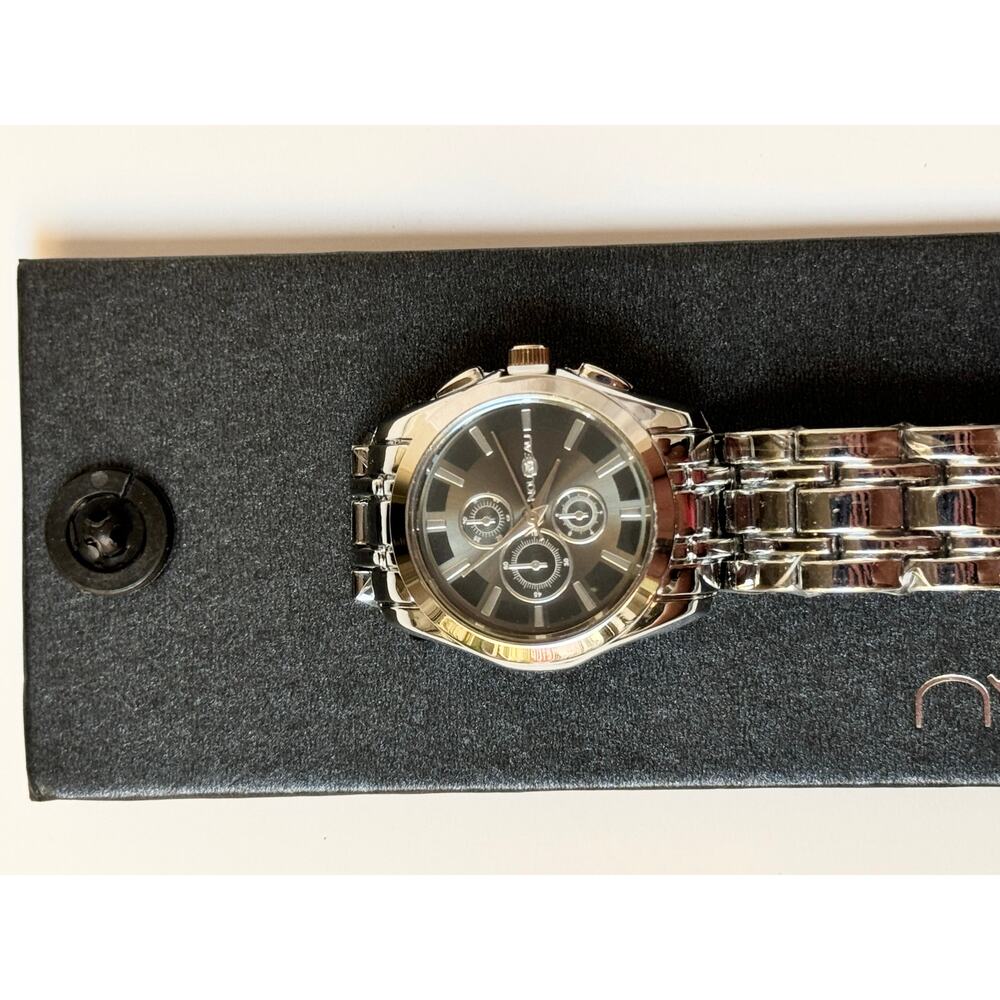 NWT Nouveau Silver Stainless Steel Multi Function Watch - Picture 6 of 10